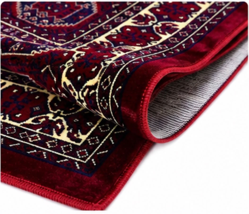 Premium Silk Prayer Rug – Luxury Soft Islamic Prayer Mat Size (70X110)