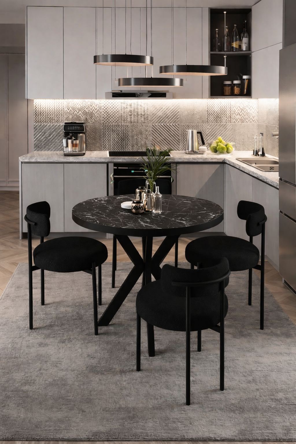 Modern Dining Table & Chairs Set